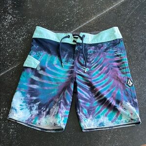 Volcom Board Shorts with Tie Dye Print